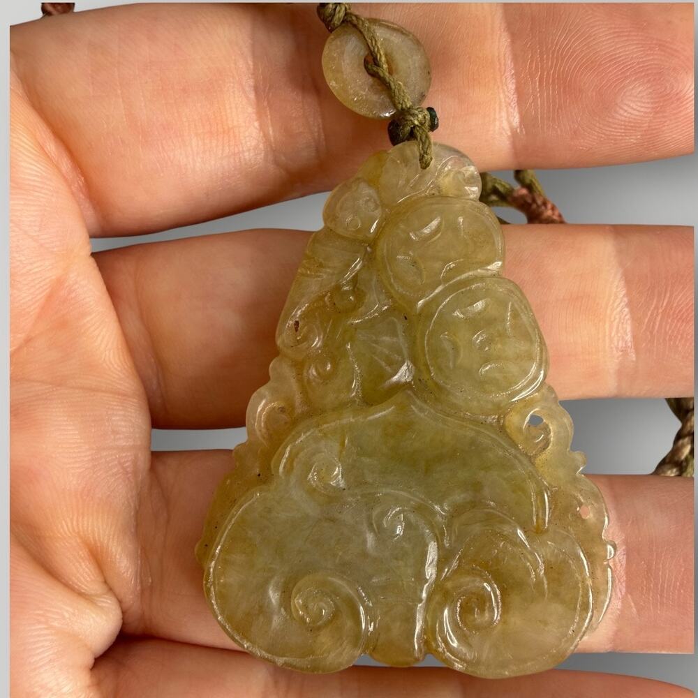 Vintage Hand Carved Green Nephrite Jade Pixiu Pendant Chinese Lucky - Picture 5 of 7